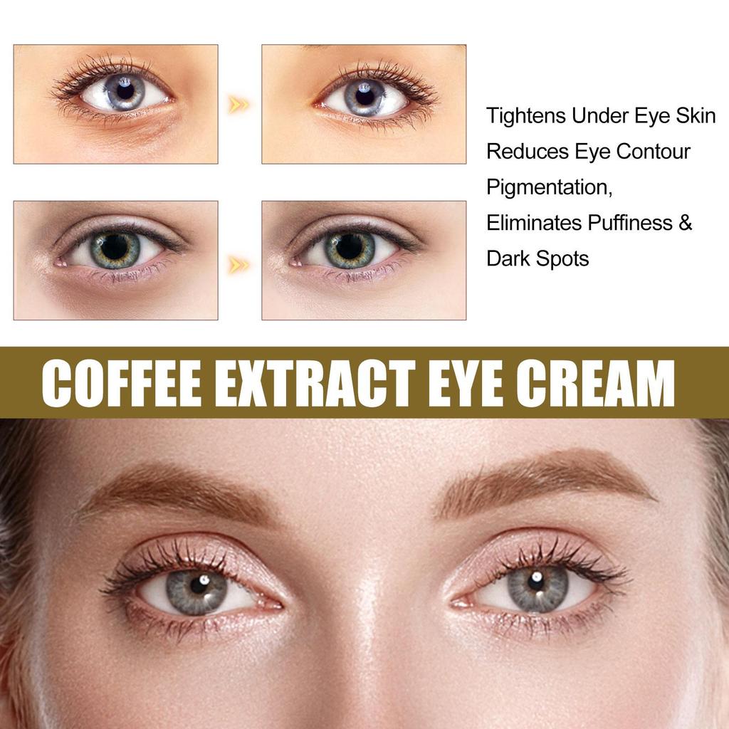 Jaysuing Coffee Firming Eye Cream, reduces fine lines, dark spots, and dark circles; firms, moisturizes, and hydrates; suitable for the eye area, 57g