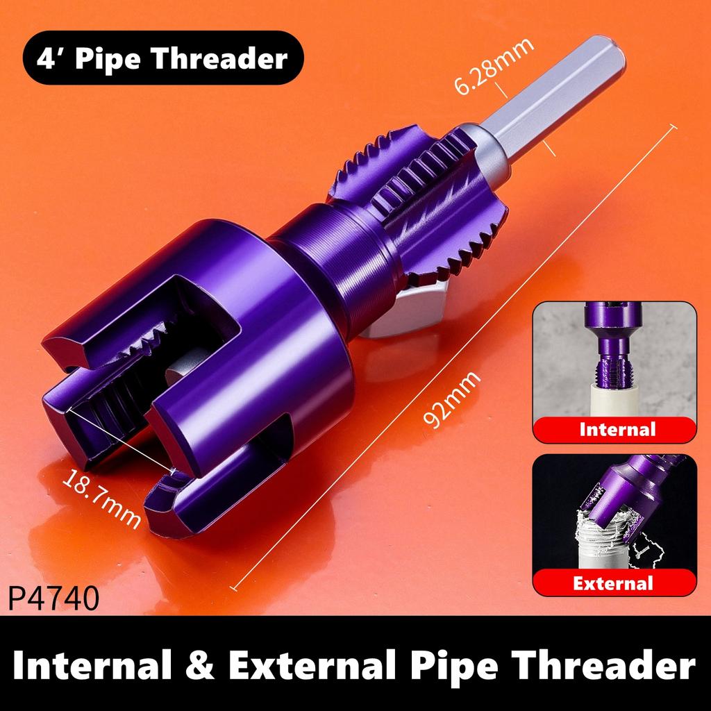 Xiaomi Pipe Threading Tool Hex Shank Pipes with Taps and Dies for Thread Cutting Integrated Internal & External Pipe Threading Tool