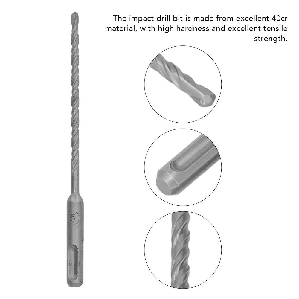 5pcs SDS-plus Rotary Hammer Drill Bit 2 Flute Masonry Drill Bit Carbide Tip Drill Bit  For Brick