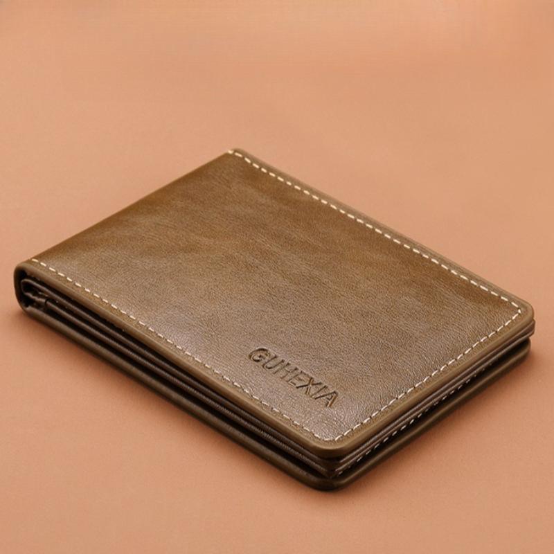Slim Men Wallet Card Holder 4 Fold Money Clip Driver'S Licence Holder Coin Purse Slim Men'S Wallet For Everyday Use Gift Casual