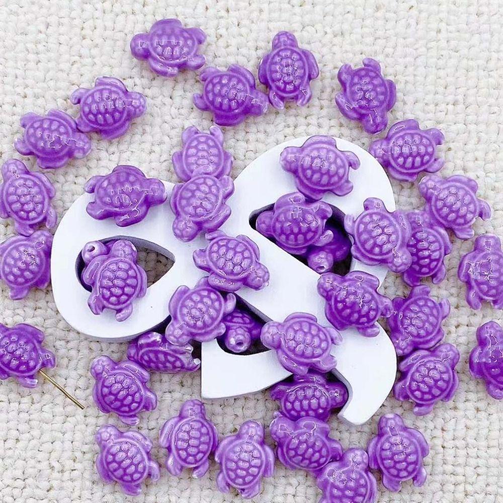 10pcs Handmade Craft Sea Turtle Bead Ceramic Jewelry Making Material  Women