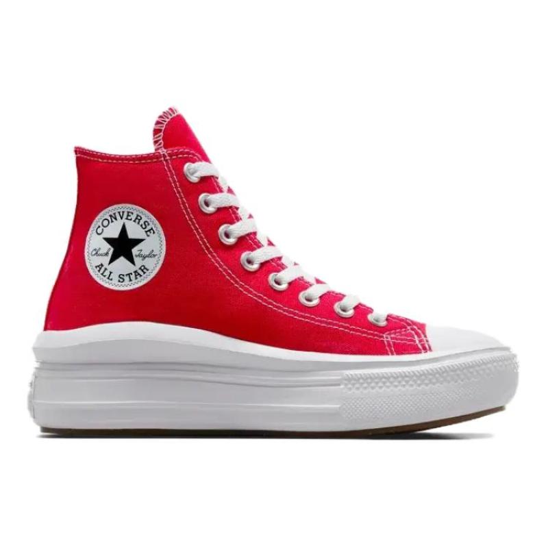 Converse All Star Move shock-absorbing and wear-resistant high-top board shoes women's red and white