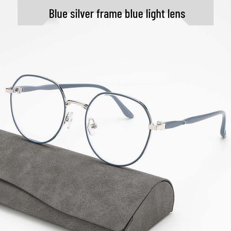 Retro Titanium Round Frame Glasses with Anti-Blue Light Lenses - Xiaohongshu Style for Influencers