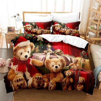 Weihnachtsmann Bettwäscheset Bettbezug Neujahrsgeschenk Bettbezug Jungen Mädchen Bettset Weihnachtsdekorationen Haus Bettwäscheset