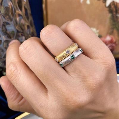 Niche Design Brushed Narrow Ring Female Fashion Light Luxury Vintage Open Index Finger Ring Premium Sense Light Luxury Casual Dainty Minimalist Ring