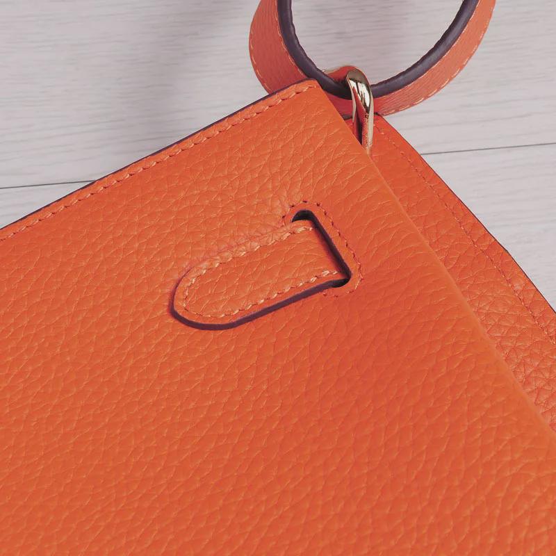 Sokelly 2025 Genuine Leather Crossbody Bucket Bag – Trendy Vertical Horseshoe Design