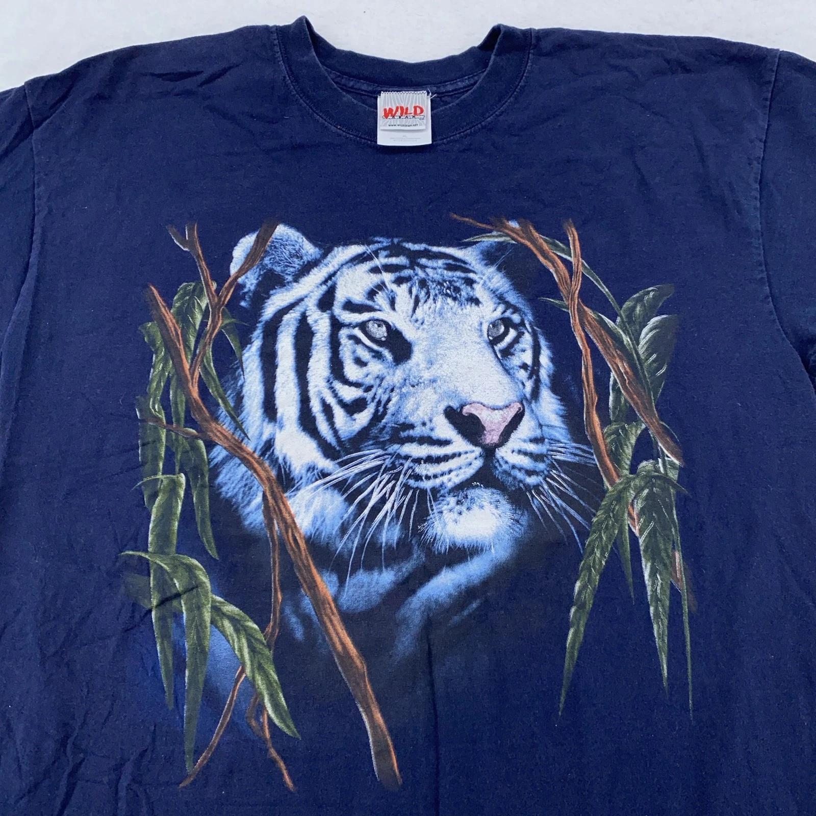 Wild Gear Fort Worth Zoo White Tiger Shirt Mens L/XL Animal Graphic Wildlife Tee 4XL