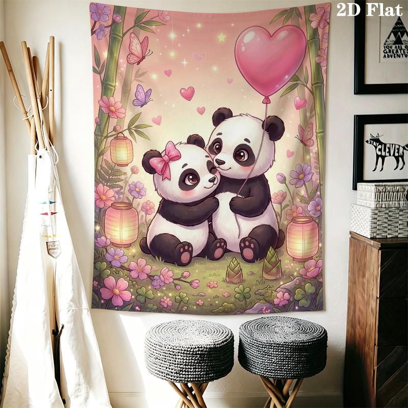 Cute Cartoon Animals Wall Tapestry Aesthetic Wall Hanging Printed Fabric Blanket Decorative Tapestries for Bedroom Living Room Home Decor