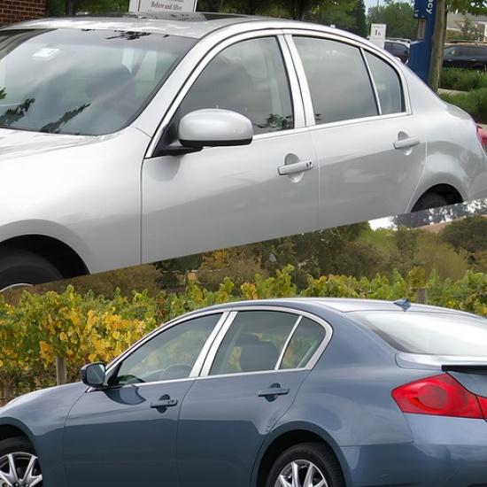 Chrome Pillar Posts Covers 6PCS Door Trim FOR INFINITI G35 G37 Sedan 2007-2014 A