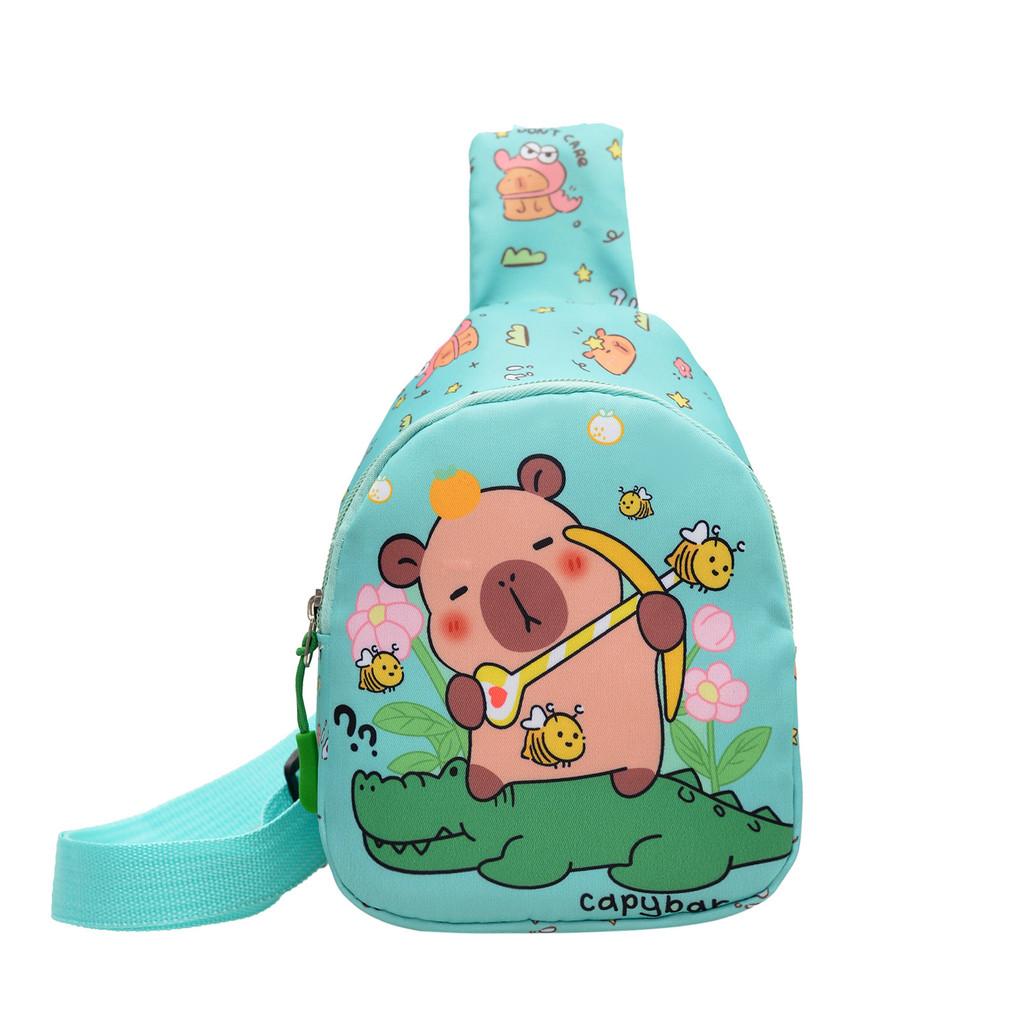 Capybara Preschool Children Nylon Crossbody Bag Animal Pattern Everyday Design
