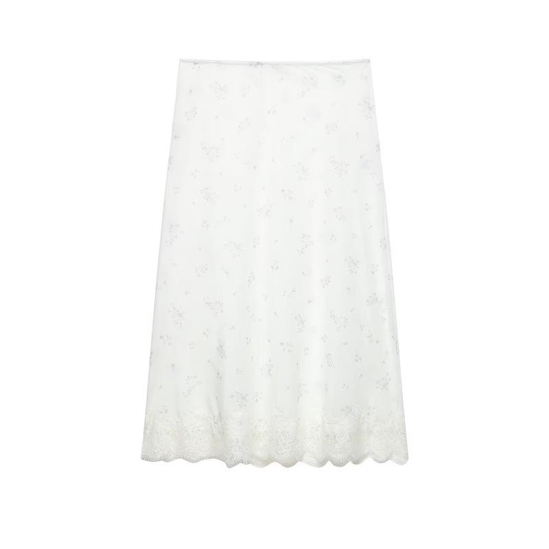 2026 Spring Fashion European & American Versatile Nylon Floral Skirt Small