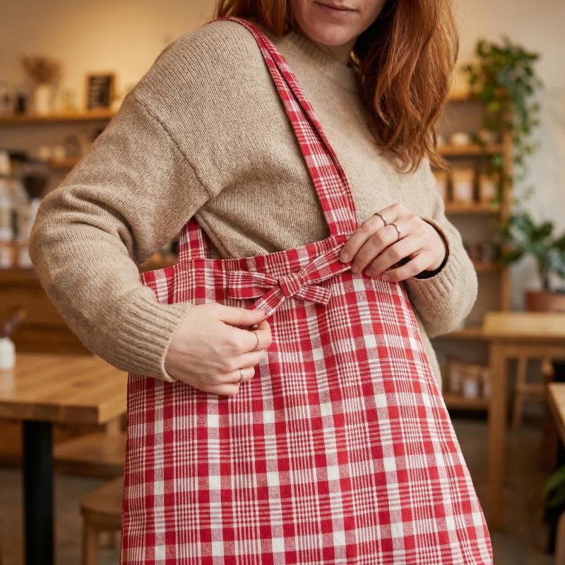 Fresh Plaid Pattern Shoulder Bag Comfortable Lightweight Shopping Bag Casual Large Capacity Tote for Women Daily Use Accessory