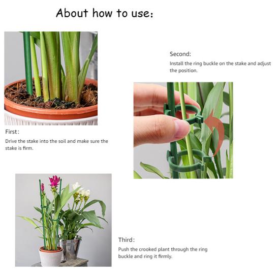 Plant Stakes with Clips Extendable Orchid Support Stake Gardening Plant