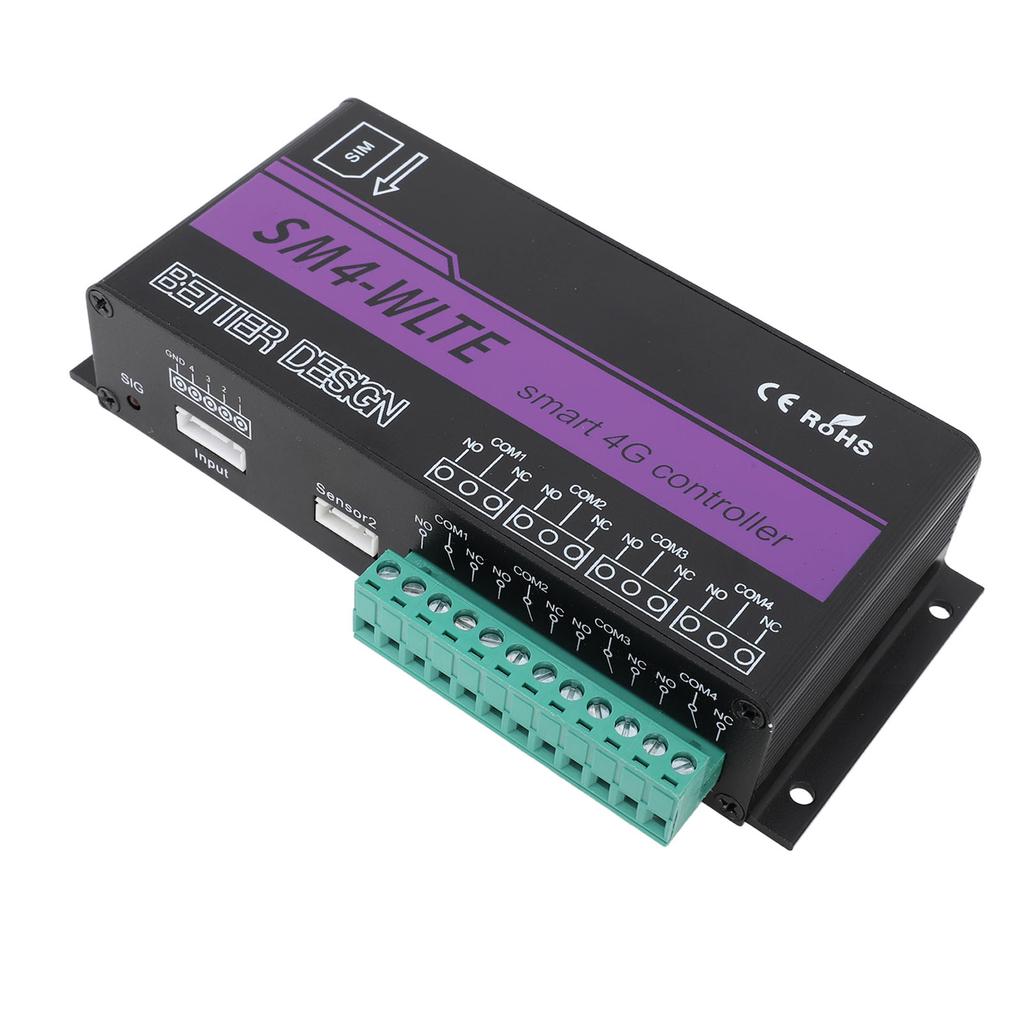 4G 4-Kanal-Fernschalter-Controller APP WEB SMS Relais-Steuerbox für Temperatur-Feuchtigkeitsleistung