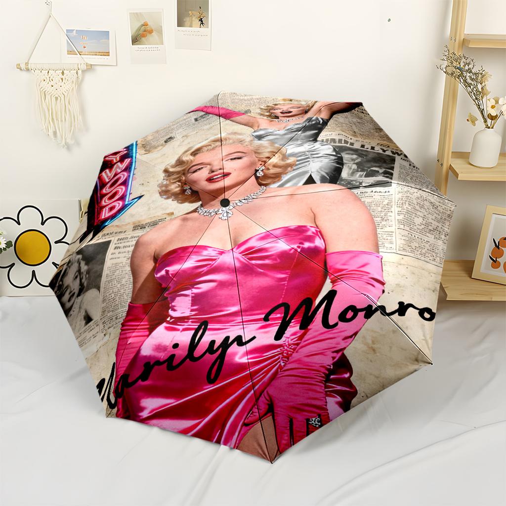 Marilyn Monroe: Worte einer Modeikone Tragbarer Automatischer Regenschirm mit 8 Speichen Kompaktes Design Reiseutensil Modisches Accessoire