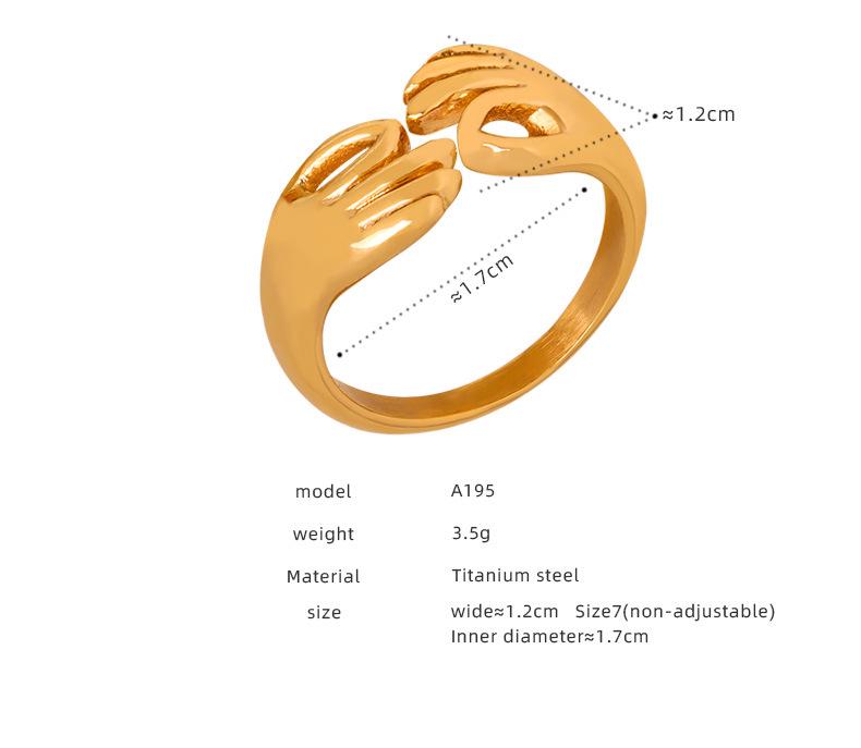 Hong Kong Retro-Style Open Ring: Unique Titanium Steel, 18K Gold, Non-Fading Women’s Jewelry