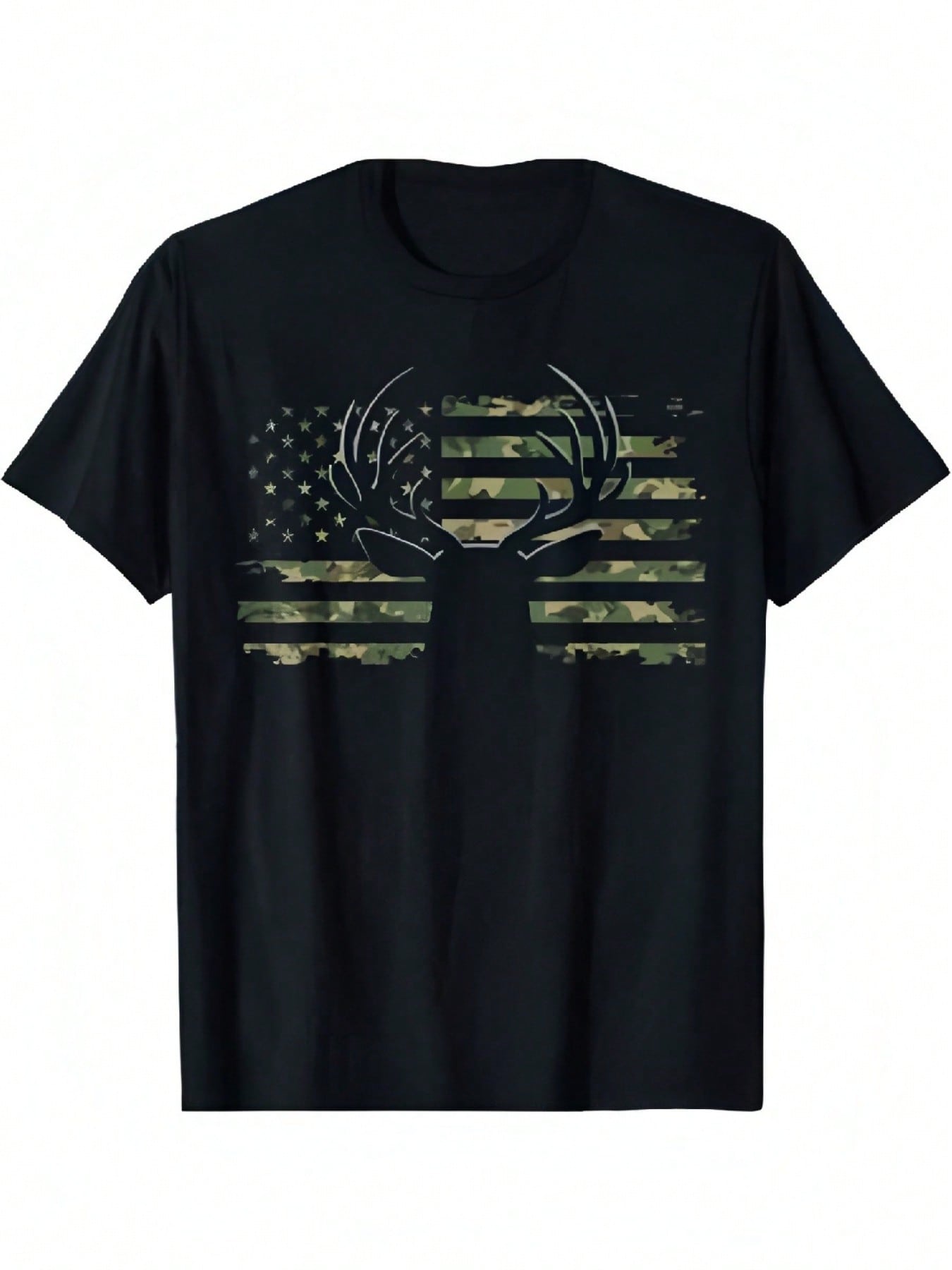 T-Shirt  American Flag Camouflage Outdoor Antlers Deer T-Shirt_1qp S разноцветный