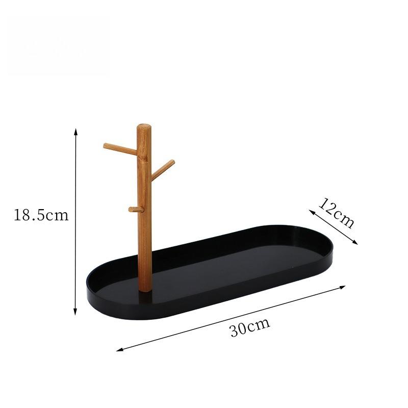 

Nordic Branch Tray, Living Room Entrance Key Hanger, Sundries Tabletop Cosmetics Storage Tray, Portable Snack Fruit Plate чёрный