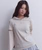 OAFISH Flower Layered Hoodie, Oatmeal