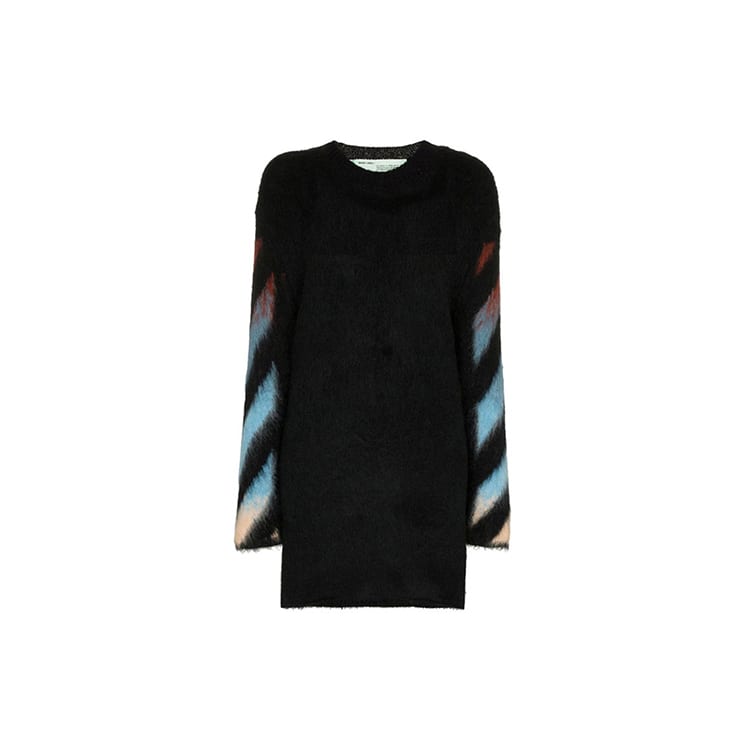 OFF WHITE FW19 Long Sleeved Dresses Women's Crew Neck Moderate OWHE009F18B740711088