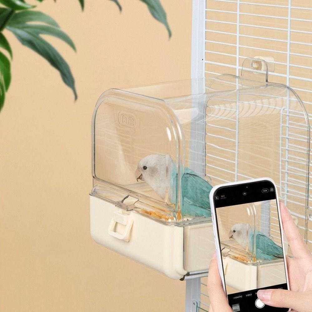 Large Capacity Hanging Bird Bath Wall Mounted Bird Feeder Parrot Shower Filtering Myna