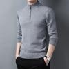 Half-zip Men's Sweater Solid Color Middle-aged Knitted Bottoming Sweater Pullover Slim Fit Solid Color Half-zip Sweater