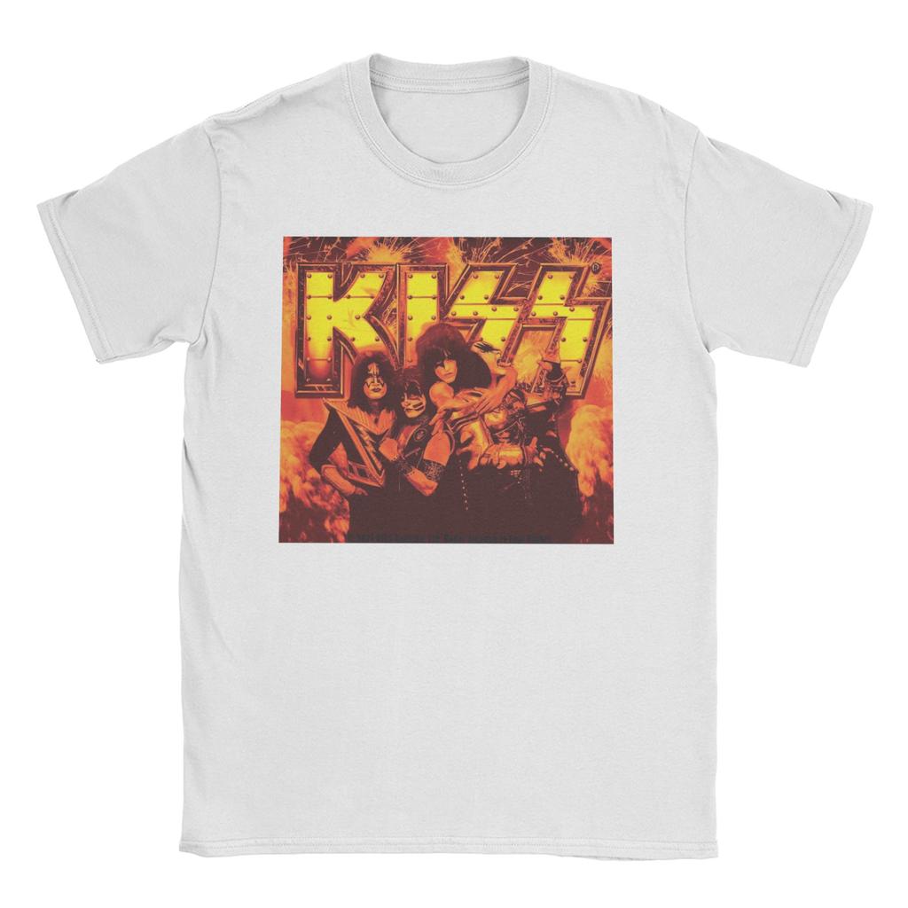 Harajuku T-Shirt Summer Ace Frehley Spaceman Kiss Band Popular T-Shirts  Pure Cotton Tshirt Men Fun Pattern Short Sleeve Top Tee