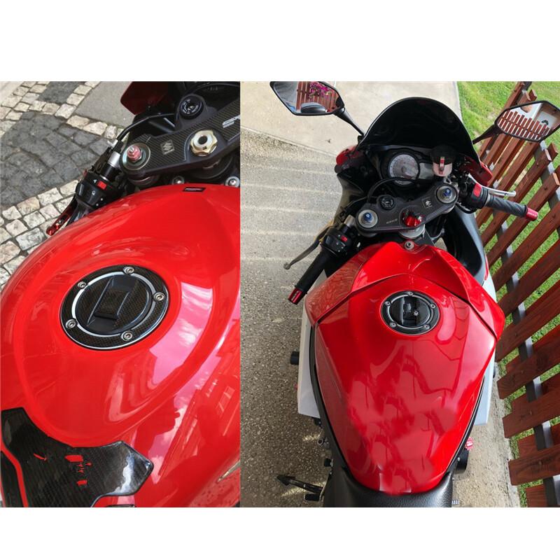 Carbon Fiber For Suzuki GSXR 1000 750 600 Fuel Tank Gas Cap Cover Sticker Decal-