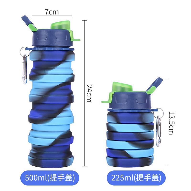 Outdoor Sports Silicone Folding Water Cup, Food Grade Cycling Running Sports Travel Fitness Portable Kettle