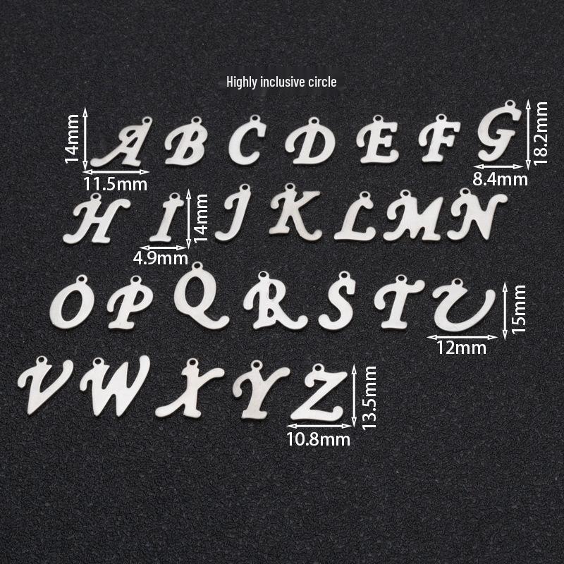 Custom Stainless Steel A-Z Letter Charms - Fade-Resistant DIY Pendants