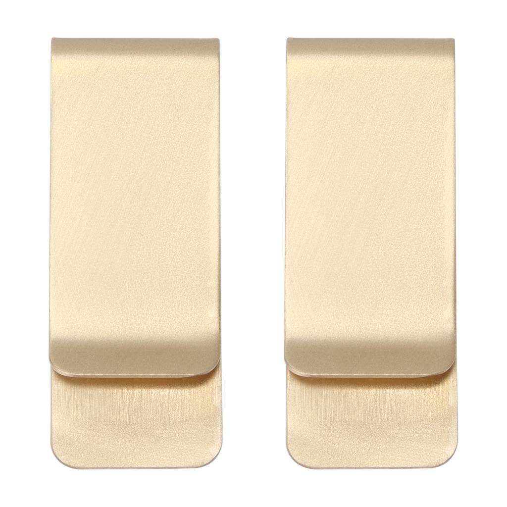 2Pcs Metal Money Clips Stainless Steel SpecialShaped   Wallets Credit Cards Holders for Men(Gold )