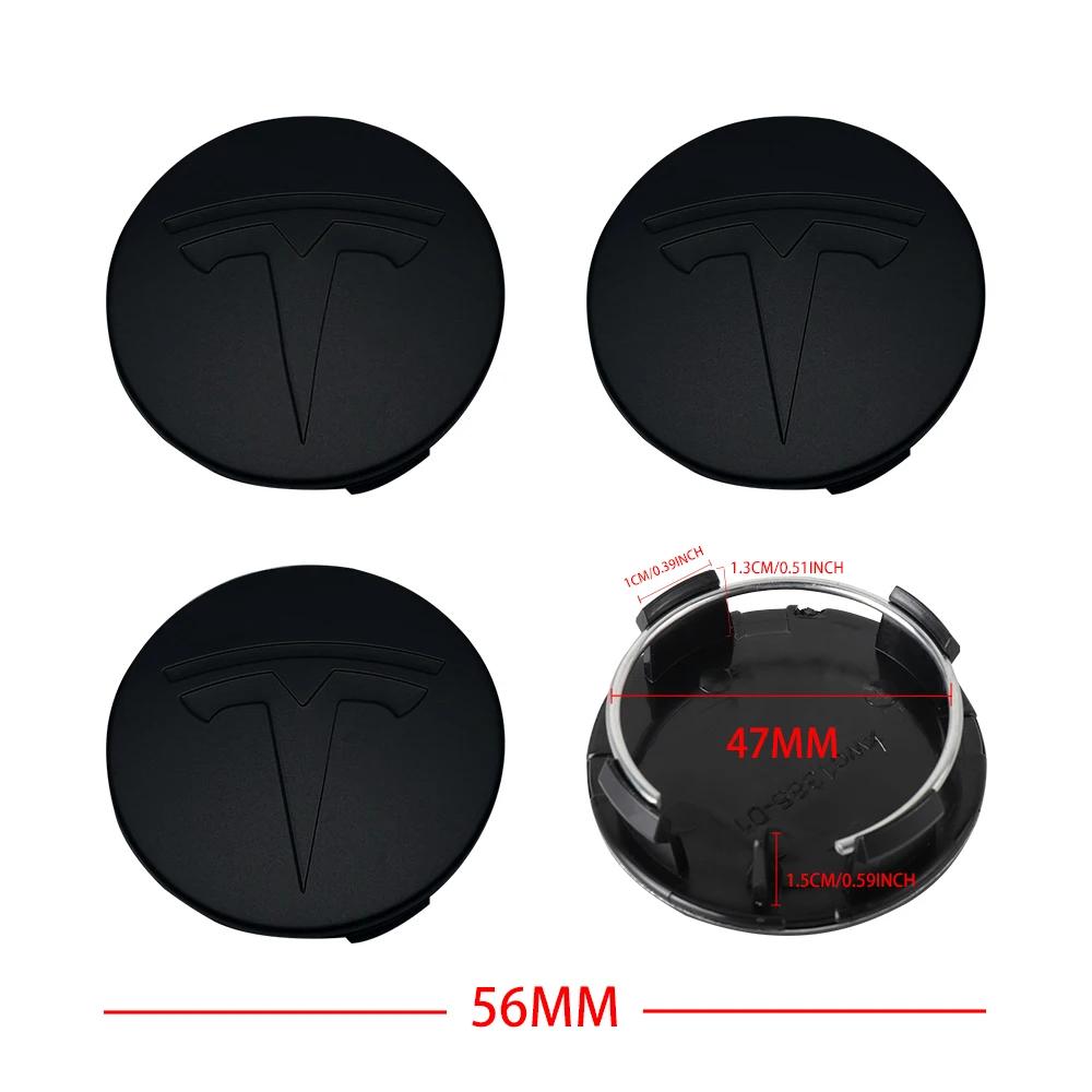 Car Sticker Tesla 56mm Original Car Wheel Center Hub Caps Sticker Cover For Tesla Model Y Model 3 2017-2023/MODEL3 Highland 2024