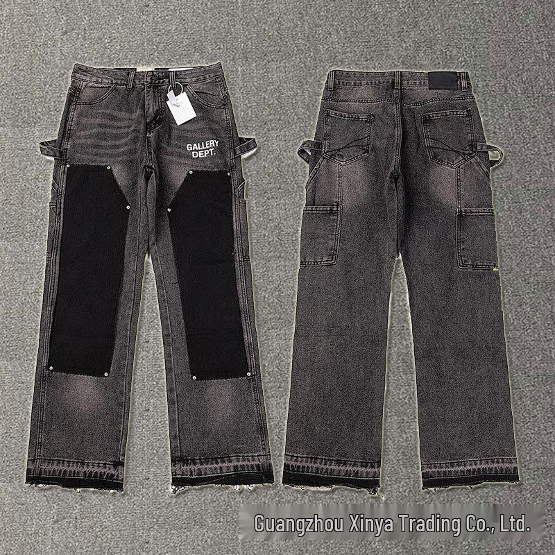 GALLERY DEPT Jeans Acampanados Retro Unisex Patchwork Desgastados con Lavado Salpicado