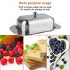 Stainless Steels Butter Container With Transparent Lid For Kitchen Storage Cheese Dish Home Accessories