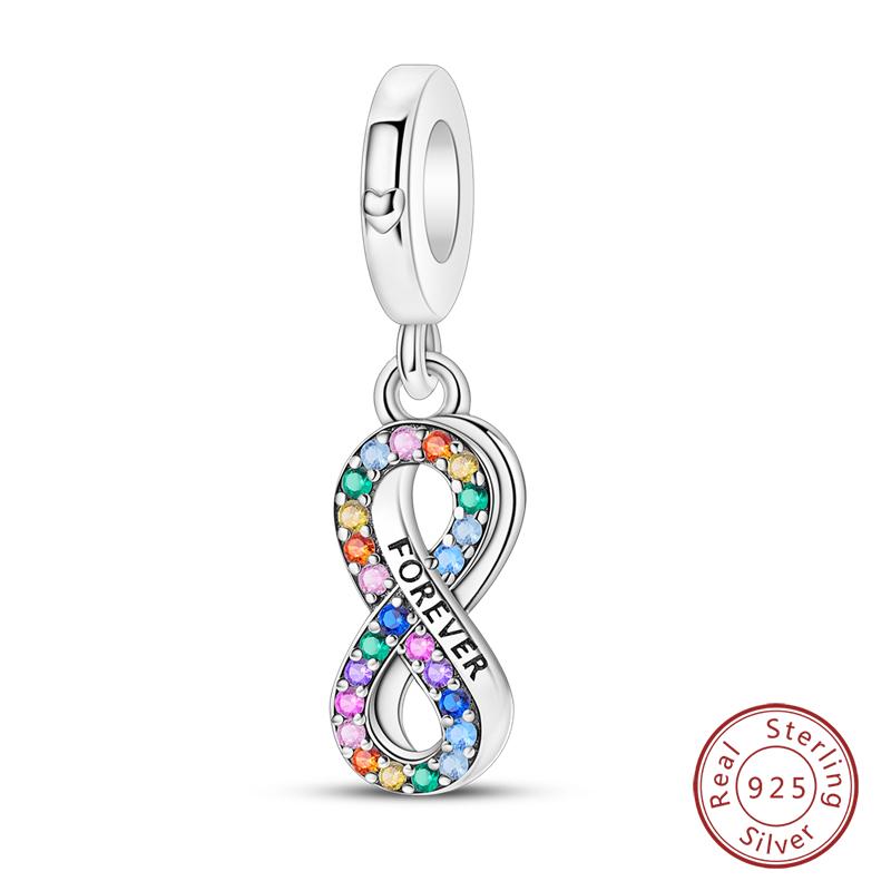 Fit Qikaola Original Bracelet 100% Copper Shining Colorful Zircon Heart Charms Beads Exquisite Diy Jewelry Gift