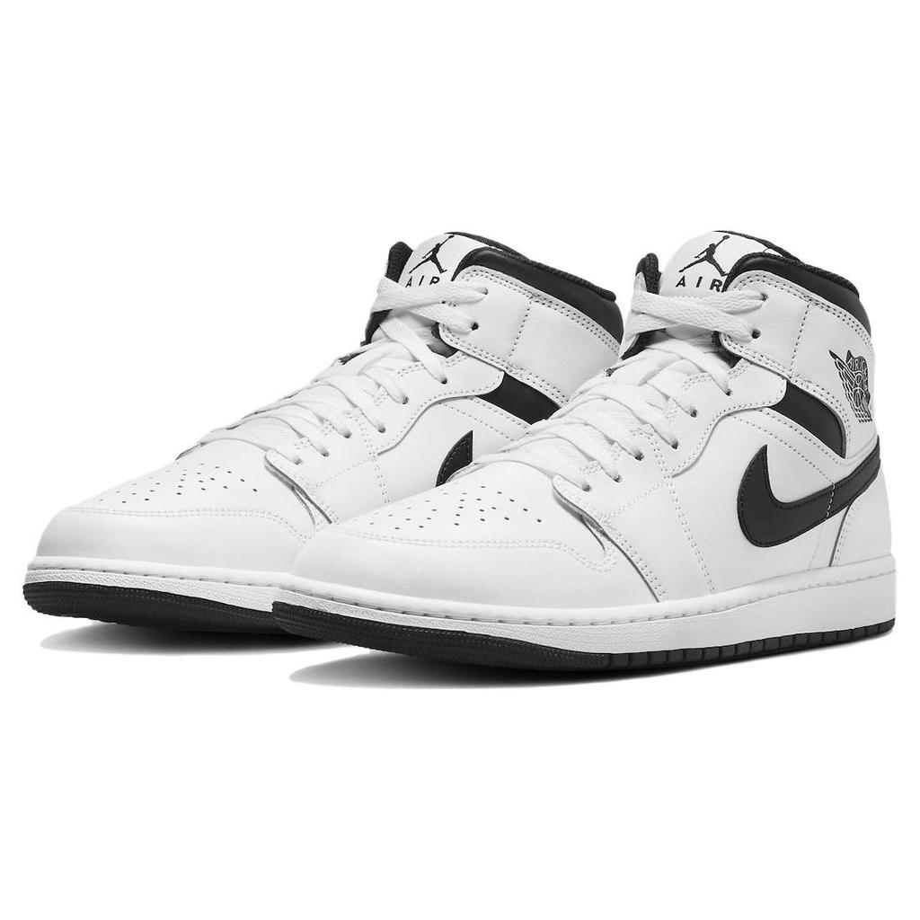 Tênis Air Jordan 1 Mid Branco Preto Masculino DQ8426-132