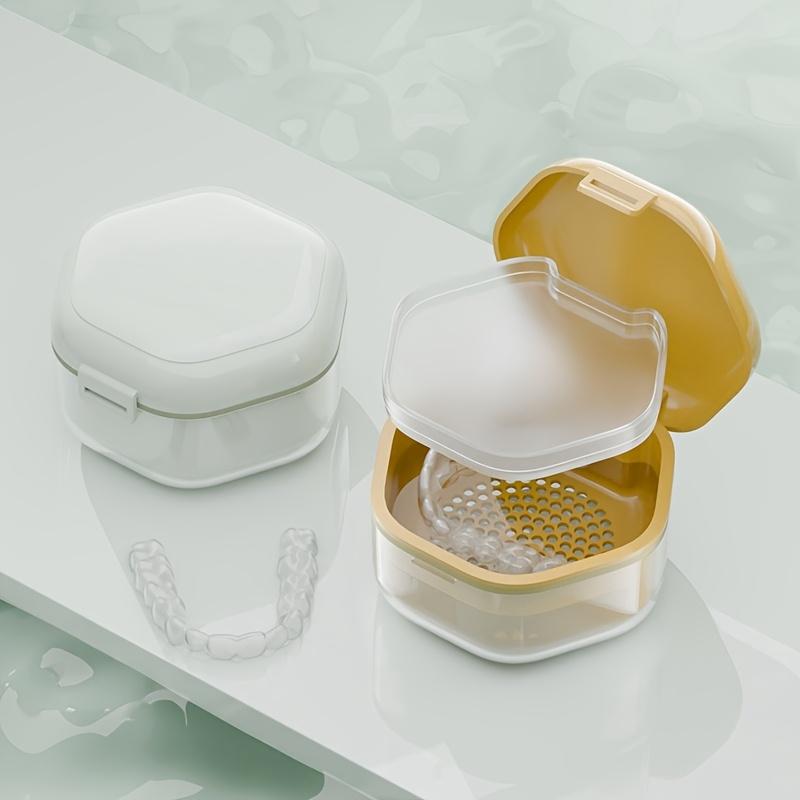 1pc Portable Easy-to-Clean Dental Retainer Case - Durable Travel and Daily Use Denture Storage Box for Orthodontic Braces, Ideal for False Teeth Care
