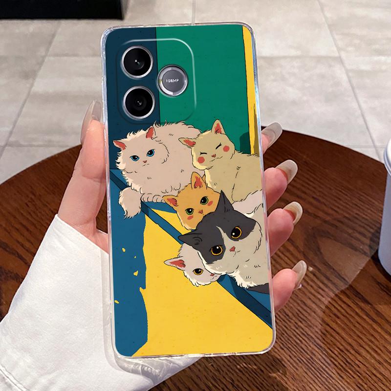 Jelly Casing For Honor 600 Lite / Honor 500 Smart 5G Clear Silicone Soft TPU Back Cover Cute Cat Rabbit Heart Protective Case