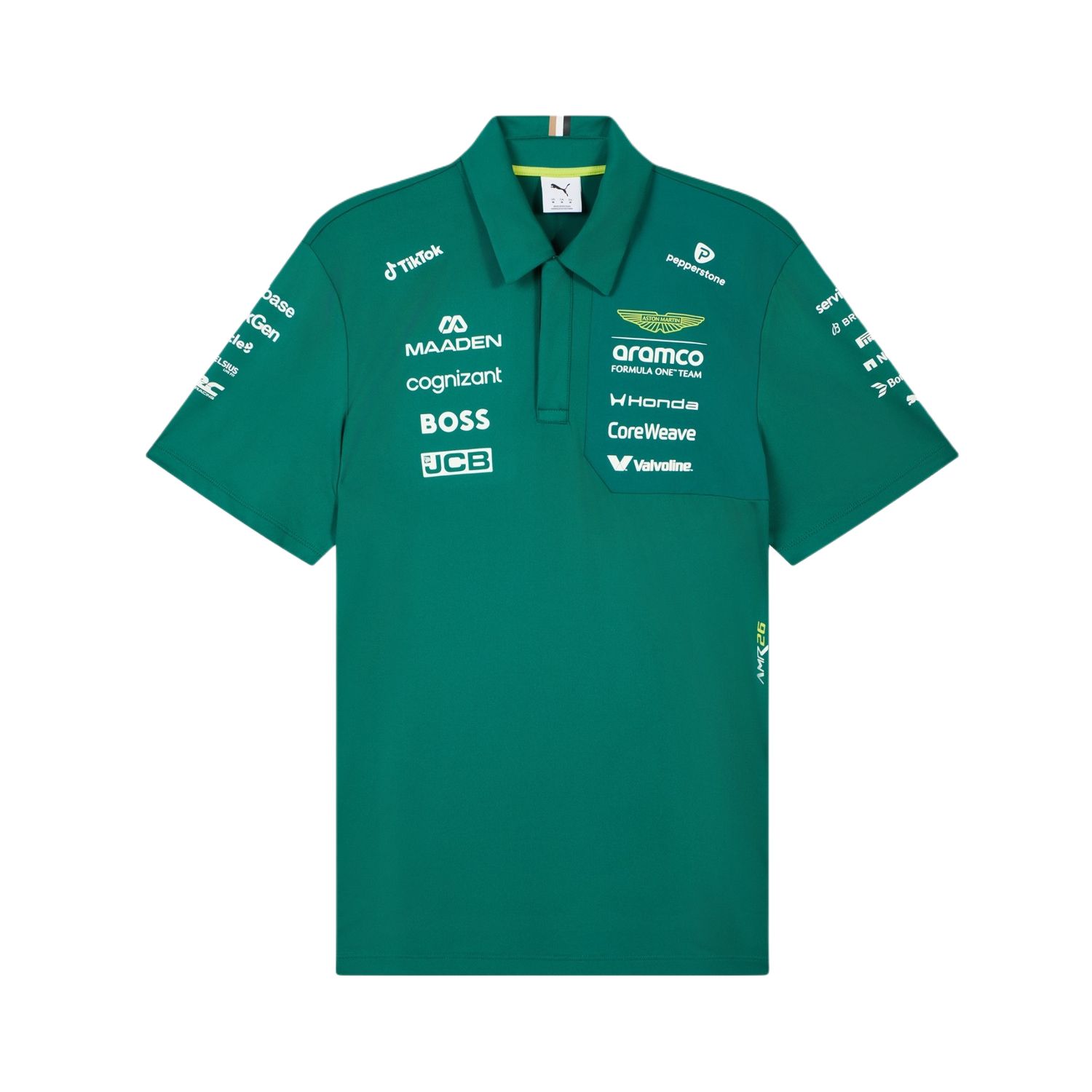 

Puma X Aston Martin Aramco F1 Racing Collaboration Loose Fit Polo Shirt Unisex tops 713888-01 L