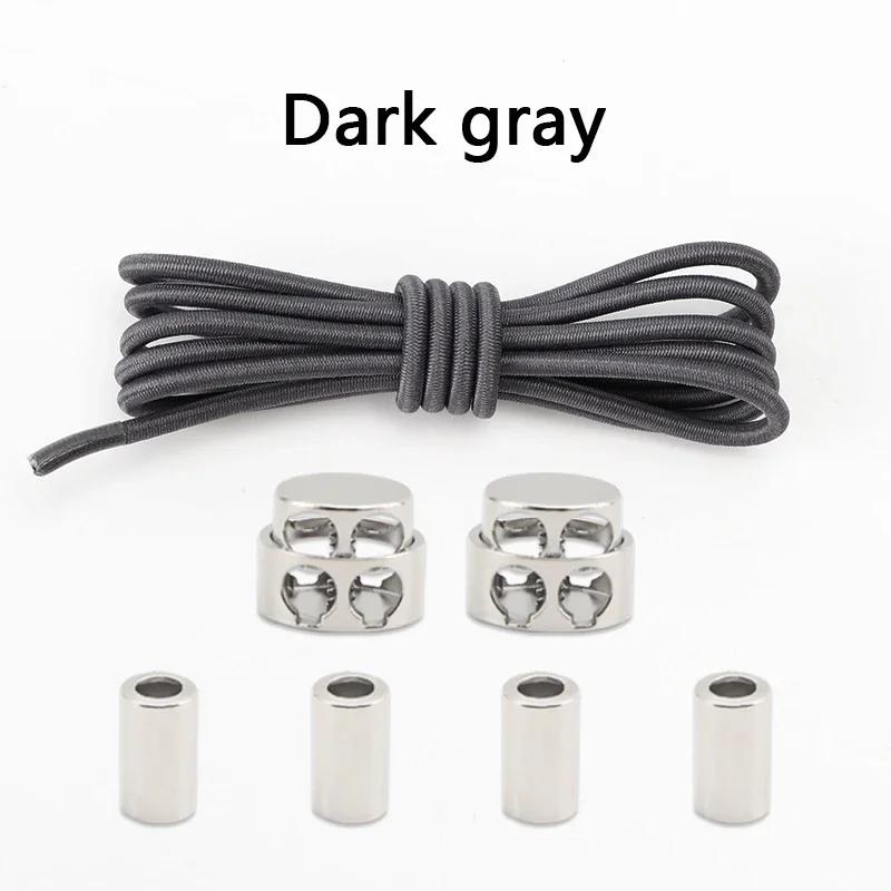 1 Pair Round Elastic Shoe Laces No Tie Shoelaces Tieless Metal Spring Buckle Shoelace for Kids Adults Elderly One Size Fit All