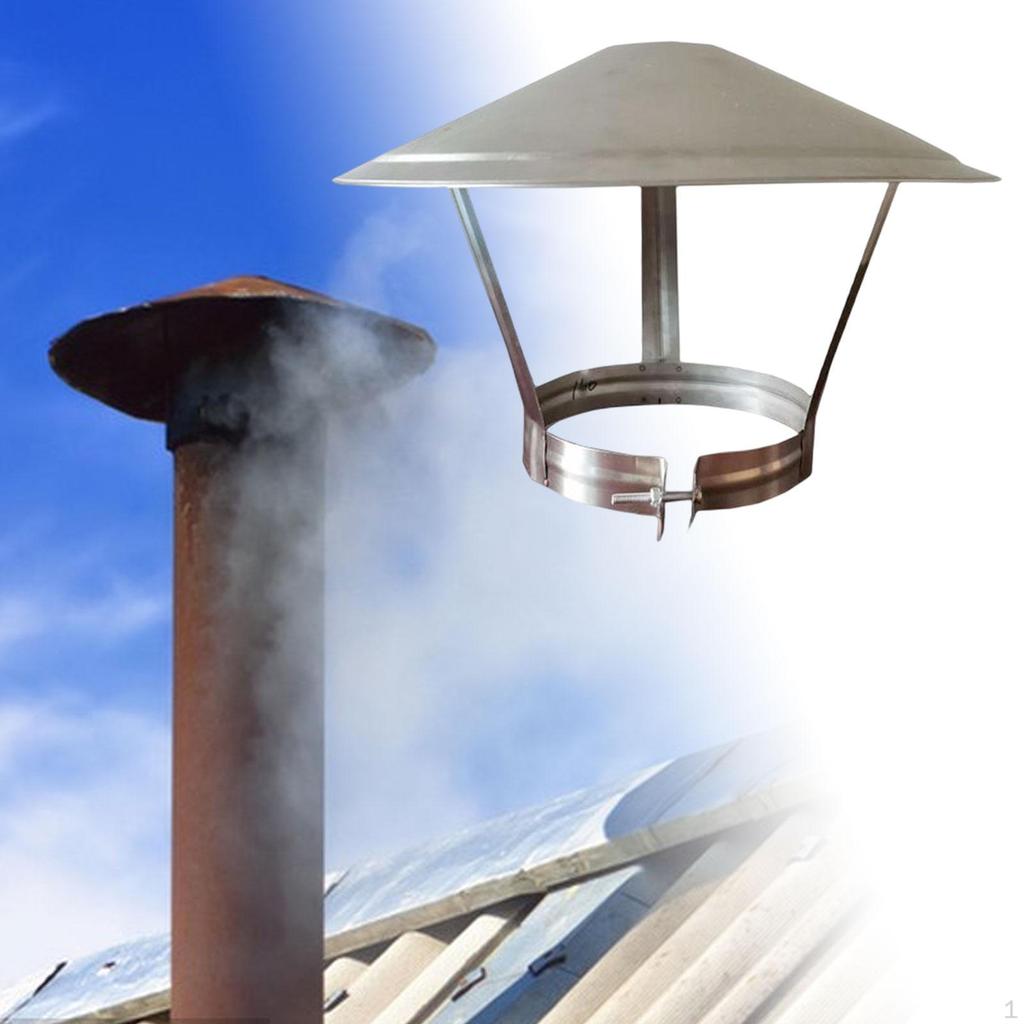 Chimney Pipe Cap Replacement Rain Cover Stainless Steel Roof for Fireplace Air Vent Exhaust