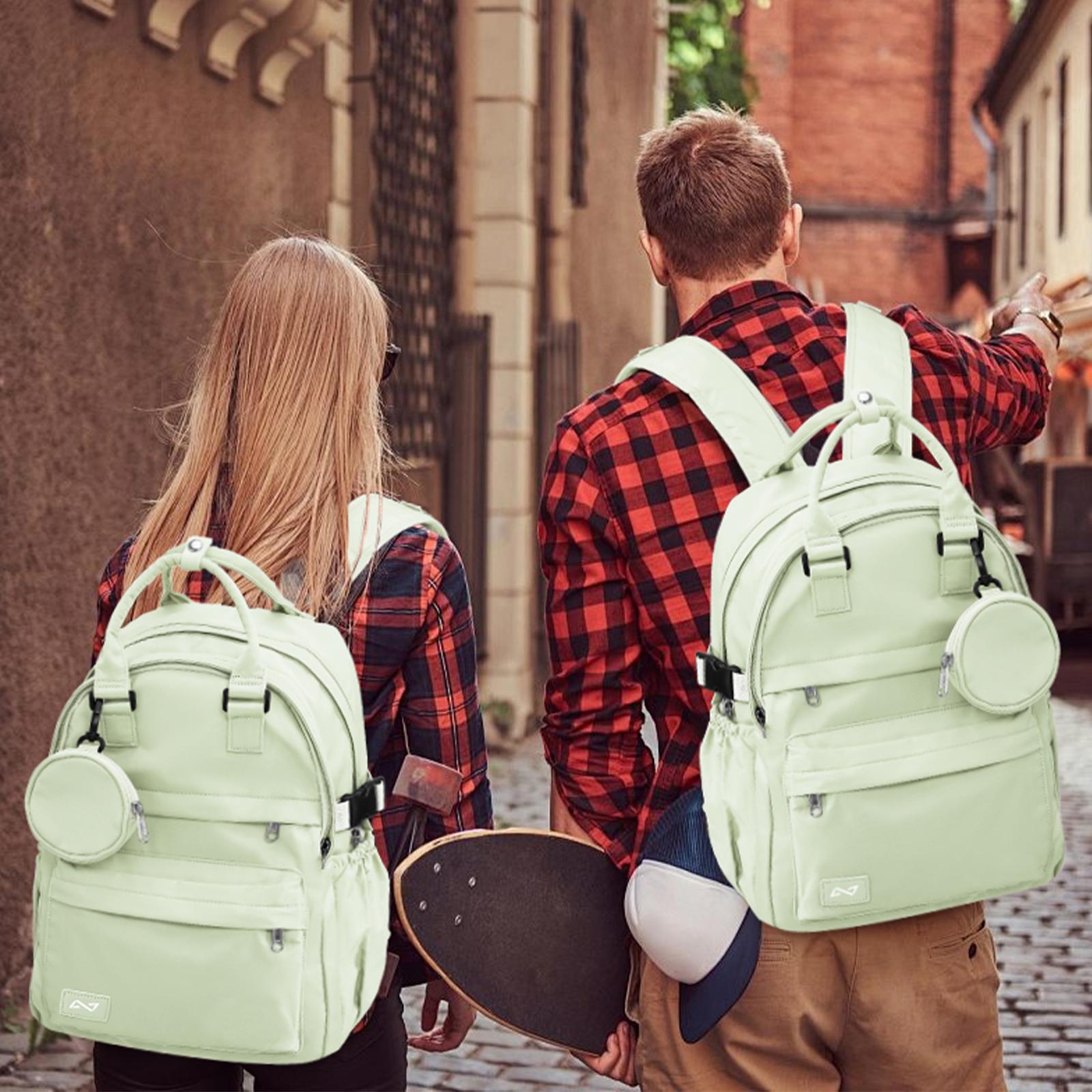 

College School Backpacks Waterproof Rucksack Computer Bag Casual Travel Backpack Senior High Schoolbag For Teenager Boys Girls зелёный