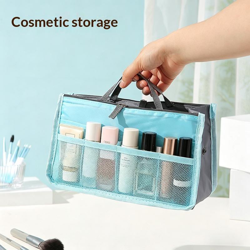 Multifunctional Bi-Fold Storage Bag Double Zipper Large Capacity Storage Arrangement Makeup Toiletries Large Classification Bag