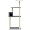 VidaXL Cat Tree with Sisal Scratching Posts Dark Grey 147 Cm