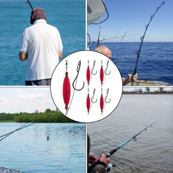 5Pcs Catfish Float Rig Kit with Sharp Hook Crane Swivel Coated Line Sea River Lake Freshwater Saltwater Fishing Float Rig Outdoor Fishing Accessories