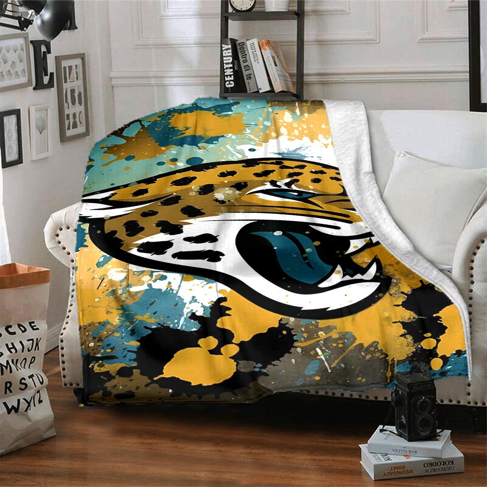 Jacksonville Jaguars Theme Printed Blanket - Perfect for Couch, Bed, Travel & Outdoor Use | Machine Washable, Cozy & Durable.