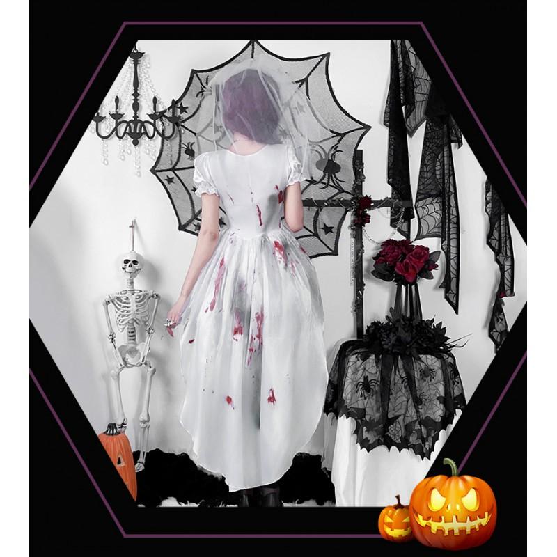 Adult Gothic Vampire Bride Witch Dress Halloween Tuxedo Costume Sexy Stage Performance Outfit