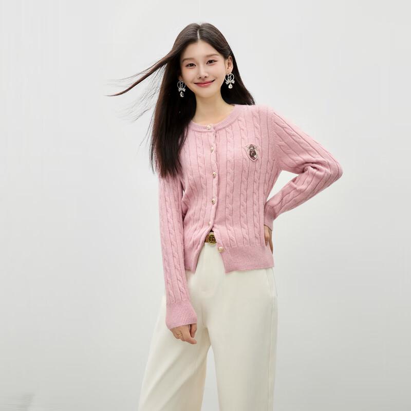 

Qiusbuyi Women s Classic Fitted Round Neck Knit Cardigan L