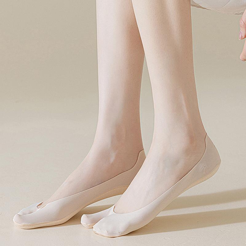 Ultra Thin Split Toe Socks Summer Outdoor No Show Tabi Two Toe Socks Invisible Liner Boat Ankle Toe Socks For Women Ladies