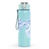 1PC Light Blue Satin Bow Decor Print 750ml Color Plastic Sports Water Bottle Leakproof Flip Straw Lid Suitable for Sports Office Home Use